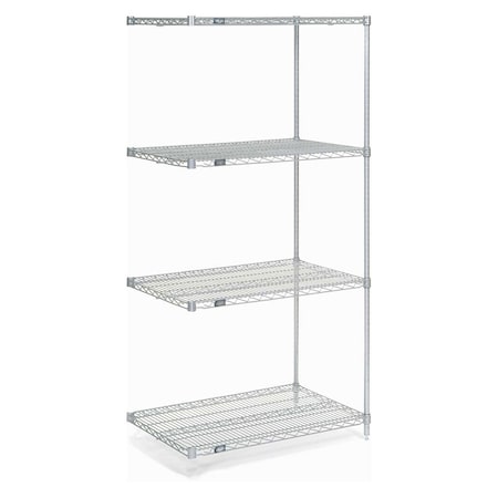Nexel Wire Shelving Add-On, Poly-Z-Brite, 30W X 18D X 74H A18307Z